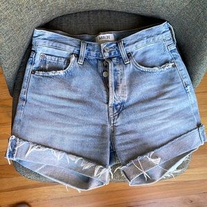 Agolde High Waisted Denim Shorts Size 23